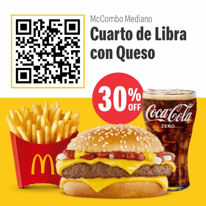 McDonald's 30% off McCombo mediano Cuarto de Libra